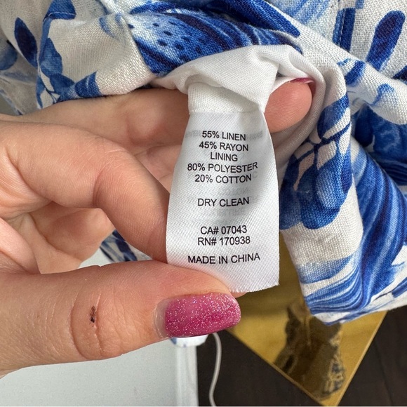 NWOT House of Harlow 1960 Blue Floral Puff Sleeve Off-Shoulder Mini Dress 2 - Picture 10 of 10